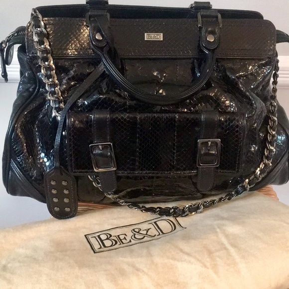 Be & D Handbags - Be & D authentic black snakeskin satchel